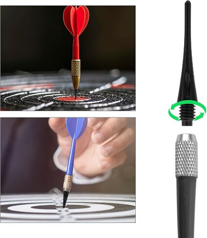 300 Pack 2BA Thread Soft Dart Tips, Durable Nylon Replacement Dart Points Break Resistant Soft Tip Darts Accessories Set for Electronic Dartboards (Black) in Saudi Arabia