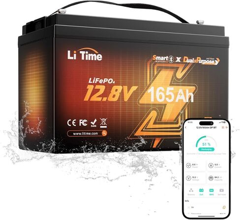 LiTime 12V 140Ah Bluetooth LiFePO4 Lithium Battery 150A BMS deep cycle performance for RV, Travel Trailers, and Trolling Motor. (Group 31) in Saudi Arabia