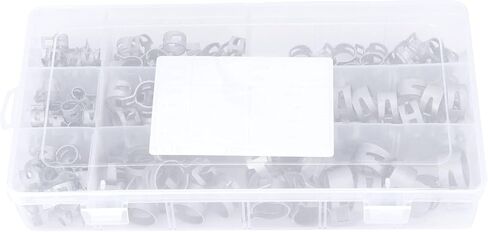 مشابك خرطوم 304 من الفولاذ المقاوم للصدأ مشبك زنبركي خط الوقود مشابك أنابيب البنزين مضادة للصدأ لأنابيب الوقود البنزين محركات صغيرة خراطيم الهواء فضية 160 قطعة 8 مقاسات in Kuwait