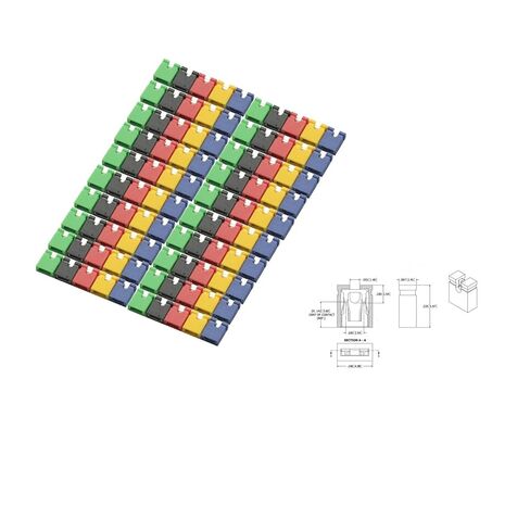 100PCS Pitch Jumper shorted Cap & Headers & Wire Housings 2.54MM SHUNT Black Yellow Green red Blue in Saudi Arabia