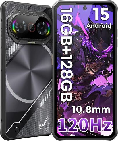 FOSSIBOT F106 Pro Rugged Smartphone Unlocked, 15+256GB Storage 12000mAh Battery 6.58" FHD+ Screen 48MP+20MP+16MP Camera Android 14 110db Big Speaker 512LM Camp Light IP68/IP69K 4G Dual SIM NFC OTG in Saudi Arabia