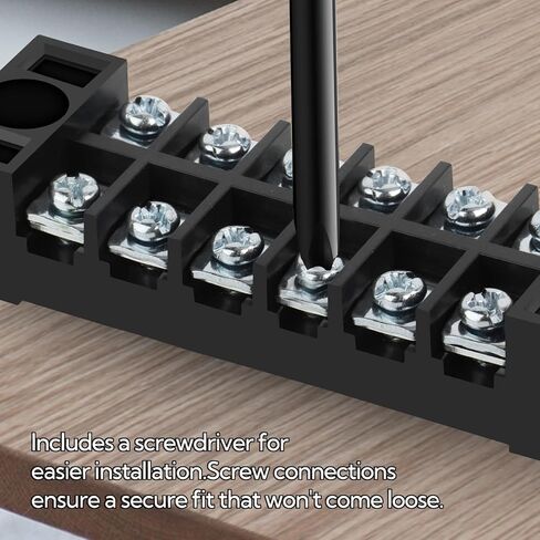 6 Sets Terminals Block Strips, 6Pcs 15A 600V 4 5 6 Positions Screw Terminal Block + 12Pcs Insulated Terminals Barrier Strip + 60Pcs Wire Connector + Screwdriver in Kuwait