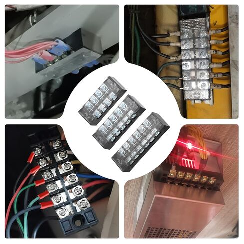 6 Sets Terminals Block Strips, 6Pcs 15A 600V 4 5 6 Positions Screw Terminal Block + 12Pcs Insulated Terminals Barrier Strip + 60Pcs Wire Connector + Screwdriver in Kuwait