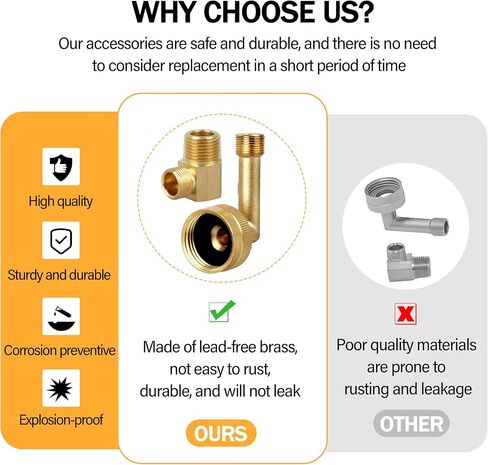 كوع دوار لغسالة الأطباق من النحاس - محول خرطوم 3/4 بوصة إلى 3/8 بوصة، يناسب معظم خطوط إمداد المياه لغسالة الأطباق مع وصلة 1 × 90 درجة | 1 مجموعة in Kuwait