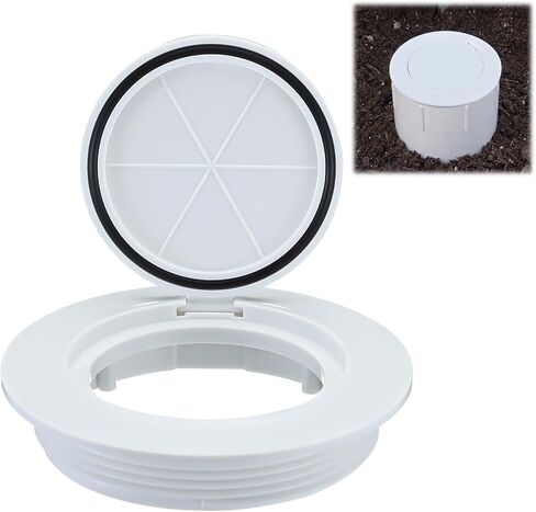 AceOrbit 4" White Flip Top Sewer Relief Cap Odorless Backflow Preventer Plastic Pop up Sewer Cap Fits Onto Sewage Pipe with a 4" Female Pipe Thread in Saudi Arabia