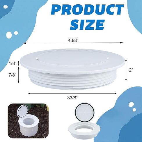 AceOrbit 4" White Flip Top Sewer Relief Cap Odorless Backflow Preventer Plastic Pop up Sewer Cap Fits Onto Sewage Pipe with a 4" Female Pipe Thread in Saudi Arabia