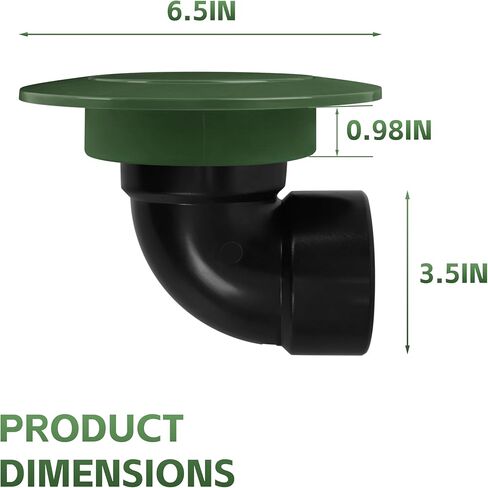322G Pop-Up Drainage Emitter with Elbow, 3 Inch Drain Outlet for Drain & Sewer Pipes, Compatible with Catch Basins & Lawn Drainage Systems, Ideal for Yard & Foundation Rainwater Drainage in Kuwait
