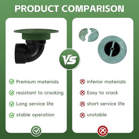 322G Pop-Up Drainage Emitter with Elbow, 3 Inch Drain Outlet for Drain & Sewer Pipes, Compatible with Catch Basins & Lawn Drainage Systems, Ideal for Yard & Foundation Rainwater Drainage in Kuwait