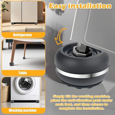 وسادات مضادة للاهتزاز للغسالة، 4 قطع وسادات عزل حصيرة مضادة للاهتزاز، توقف عن المشي، تقلل الضوضاء والاهتزاز، حصيرة مطاطية لمجفف الغسالة in Kuwait