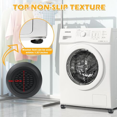 وسادات مضادة للاهتزاز للغسالة، 4 قطع وسادات عزل حصيرة مضادة للاهتزاز، توقف عن المشي، تقلل الضوضاء والاهتزاز، حصيرة مطاطية لمجفف الغسالة in Kuwait