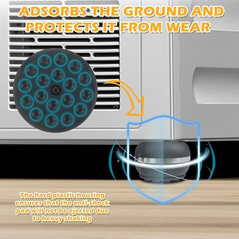 وسادات مضادة للاهتزاز للغسالة، 4 قطع وسادات عزل حصيرة مضادة للاهتزاز، توقف عن المشي، تقلل الضوضاء والاهتزاز، حصيرة مطاطية لمجفف الغسالة in Kuwait