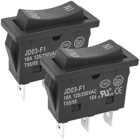 2-Pack JD03-F1 KCD4-3NC Rocker Switch 16A 125/250VAC 3-Pin/3-Position Double Side Momentary ON/Off Switch for Power Tools, Marine Equipment & Industrial Controls in Saudi Arabia