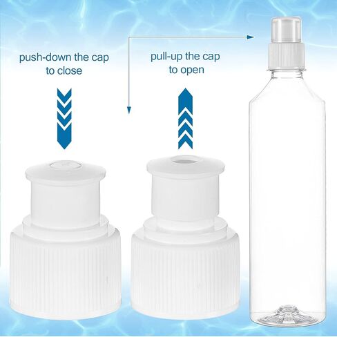 Yulejo Plastic Push Pull Replacement Caps 28 mm Twisted Sport Bottle Lid Reusable Water Bottle Cap Screw Tops for Water Bottles Soda Bottles in Saudi Arabia