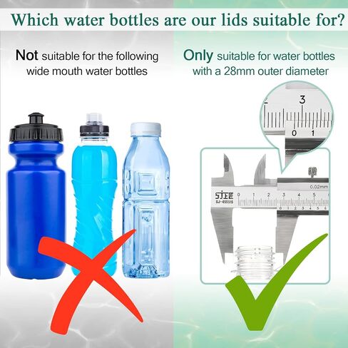 Yulejo Plastic Push Pull Replacement Caps 28 mm Twisted Sport Bottle Lid Reusable Water Bottle Cap Screw Tops for Water Bottles Soda Bottles in Saudi Arabia