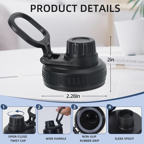 2-Pack Replacement Lids Compatible with CamelBak Water Bottles | Compatible with Chute Mag & Eddy (20/24/32/50 oz) | Leak-Proof Lid Replacement | BPA-Free | Sports, Travel, Hiking Accessory in Kuwait