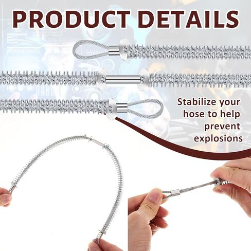 MorningRo 20 حزمة من كابل فحص السوط لخرطوم السوط لضبط تركيب التوصيل والتحقق من الهيدروليكي، أنبوب الضغط 1/8 بوصة × 20-1/4 بوصة خرطوم إلى خرطوم قطر 1/2 بوصة - 1-1/4 بوصة in Kuwait