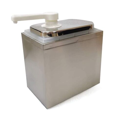 Sauce Dispenser Pump, 4L Stainless Steel Condiment Pump Salad Jam Seasoning Sauce Squeeze Condiment Pump Station for or Home Restaurant Hotel Use (Double Heads) in Kuwait