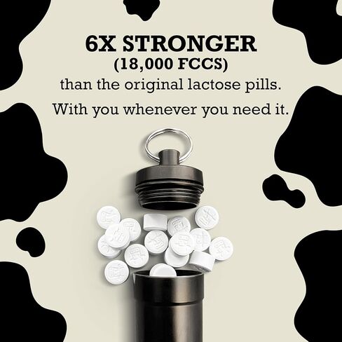 DairyPill Lactase Enzyme 18,000 FCCs per Pill, 4 Count Sample Pack, Solution for Lactose Intolerance, Portable, Easy to Swallow, Preservative and Gluten Free, American Made, Non GMO in Saudi Arabia