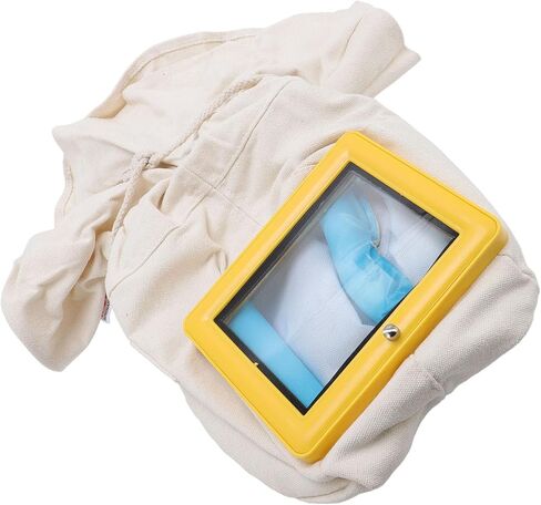 Sandblaster Helmet with Shawl Double Layer Glass Protective Hood Cap Sturdy ABS Material for Sand Blasting Painting Construction Workers Yellow Frame in Saudi Arabia