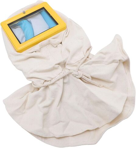 Sandblaster Helmet with Shawl Double Layer Glass Protective Hood Cap Sturdy ABS Material for Sand Blasting Painting Construction Workers Yellow Frame in Saudi Arabia