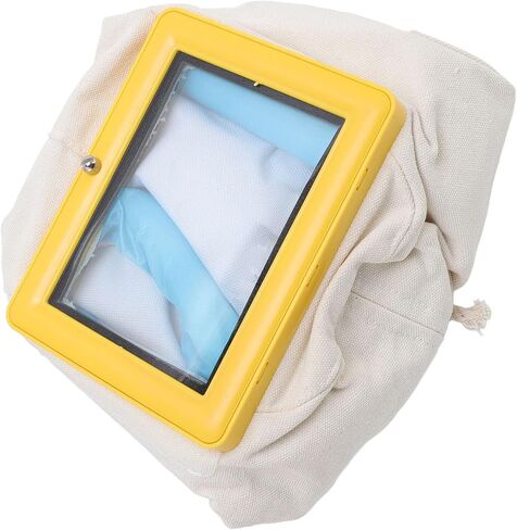 Sandblaster Helmet with Shawl Double Layer Glass Protective Hood Cap Sturdy ABS Material for Sand Blasting Painting Construction Workers Yellow Frame in Saudi Arabia