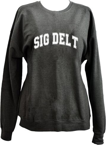 سويت شيرت Sigma Delta Tau من Sorority Shop - سويت شيرت من الصوف بياقة دائرية، مع تصميم بأحرف يونانية متنوعة in Saudi Arabia
