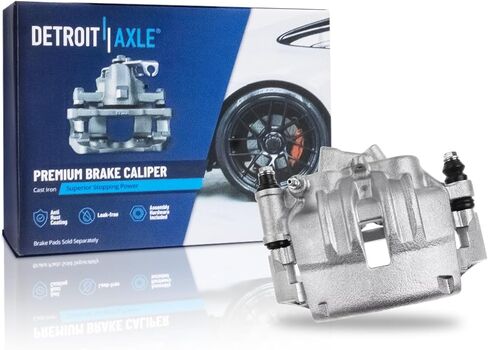 Detroit Axle - Front Left Brake Caliper for 2004-2007 Ford Focus Disc Brake Caliper with Bracket Assembly 2005 2006 Replacement Driver Side in Kuwait