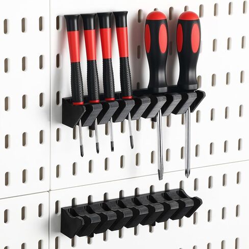 Novabright 2 Pack Pegboard Screwdriver Holder Peg Board Organizer Accessories Utility Hooks Pegboard Holder Accessories Racks for Shop Store Supermarket(Black) in Saudi Arabia