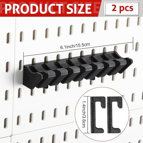 Novabright 2 Pack Pegboard Screwdriver Holder Peg Board Organizer Accessories Utility Hooks Pegboard Holder Accessories Racks for Shop Store Supermarket(Black) in Saudi Arabia