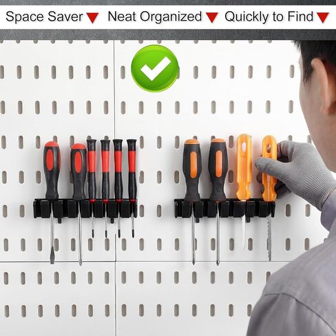 Novabright 2 Pack Pegboard Screwdriver Holder Peg Board Organizer Accessories Utility Hooks Pegboard Holder Accessories Racks for Shop Store Supermarket(Black) in Saudi Arabia
