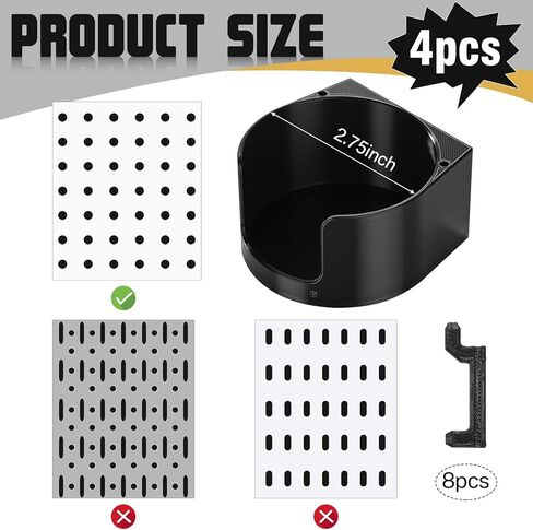 LemonRoad 4 Sets Pegboard Shelves with Hooks Pegboard Wall Mounted Hanging Bin Holder Organizer Multipurpose Peg Board Organizer Plastic Tank Gas Cylinder Holder Peg Board for Kitchen Workbench Office in Saudi Arabia