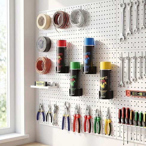 LemonRoad 4 Sets Pegboard Shelves with Hooks Pegboard Wall Mounted Hanging Bin Holder Organizer Multipurpose Peg Board Organizer Plastic Tank Gas Cylinder Holder Peg Board for Kitchen Workbench Office in Saudi Arabia