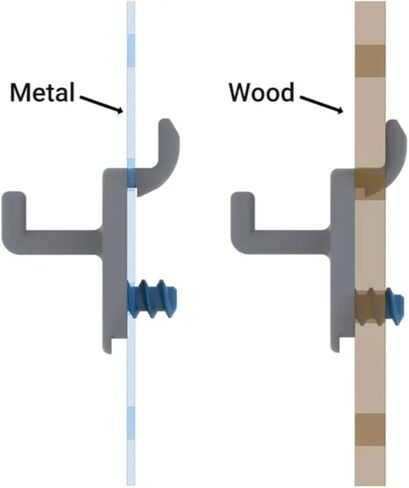 Thin Post Pegboard Hooks (Pack of 8) – Pegboard Tool Hooks for Steel & Hardboard Pegboards - POM Plastic Pegboard Accessories Includes 8 Hooks, Screws -Ideal for woodworking Tools w/ Small Hang Holes in Saudi Arabia