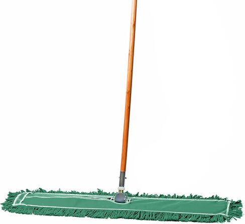 48 Inch Red Commercial Dust Mop & Floor Sweeper – Wood Handle Floor Mop for Tile, Hardwood & Concrete in Kuwait