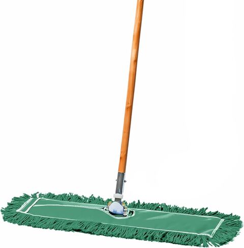 48 Inch Red Commercial Dust Mop & Floor Sweeper – Wood Handle Floor Mop for Tile, Hardwood & Concrete in Kuwait