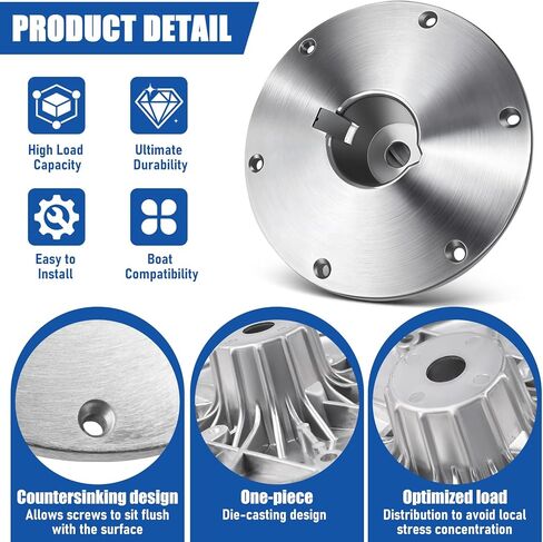 Boat Seat Base Mount 2" or 2 3/8" Pin Post Sockets SP-68914, Boat Seat Pedestals Fits Most Boats Compatible with Attwood Swivl-Eze Boat Seat Mounts in Saudi Arabia