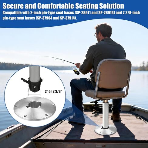 Boat Seat Base Mount 2" or 2 3/8" Pin Post Sockets SP-68914, Boat Seat Pedestals Fits Most Boats Compatible with Attwood Swivl-Eze Boat Seat Mounts in Saudi Arabia