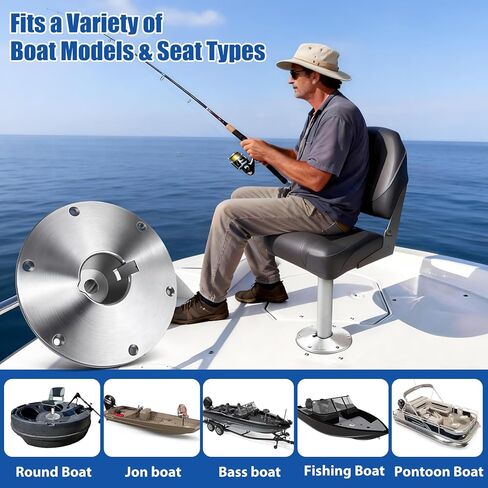Boat Seat Base Mount 2" or 2 3/8" Pin Post Sockets SP-68914, Boat Seat Pedestals Fits Most Boats Compatible with Attwood Swivl-Eze Boat Seat Mounts in Saudi Arabia