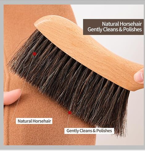Horse Hair Brush Hand Broom Dusting Brush for Home Cleaning, Wood Handle Soft Brush Duster for Counter Furniture, Bed, Bench Fireplace,Car, Shop Brush Cleaning 14" Long in Saudi Arabia