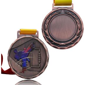 1/6/12 Pcs Gold Silver Bronze Taekwondo Karate Medals with Neck Ribbons for Awards,2.75 Inches,1st 2nd 3rd Award Medals for Sports, Competitions, Olympic Style, Games in Saudi Arabia