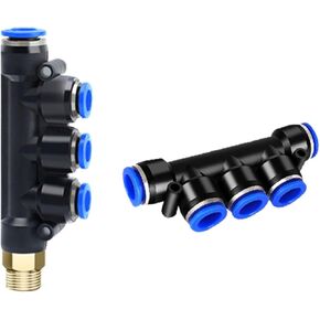 Pneumatic Connector Five Way PK4/8/10 Plastic Quick Plugs PU Air Hose 8mm10mm 1Pcs(蓝色PK-4) in Kuwait
