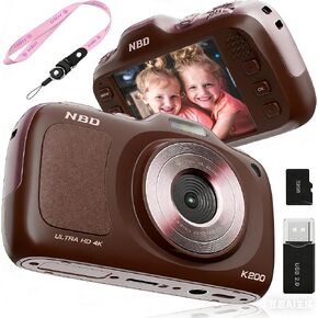 كاميرا رقمية حقيقية بدقة 64 ميجابكسل بدقة 4K - تركيز تلقائي للتكبير 16X، مع وضع الجمال والماكرو، وبطاقة TF سعة 32 جيجابايت، وكاميرات تسجيل فيديو محمولة صغيرة الحجم للمبتدئين والمراهقين والبالغين (وردي) in Kuwait