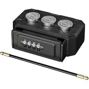 Magnetic Key Lock Box,Magnetic Key Holder Under car,Key Holder Magnetic,Hide a Key Outside,Waterproof Magnetic Key Hider,4 Combinations & Dual Mounting in Kuwait