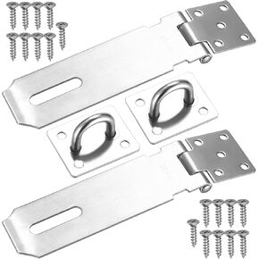 Hasp Latch, 2 Set 5 inch Padlock Hasp, Door Locks Padlock Hasp Latch, Stainless Steel Padlock Latch Hasp Lock, Safety Padlock Clasp Hasp Lock Latch Hasps for Padlocks, with 18 Screws in Kuwait