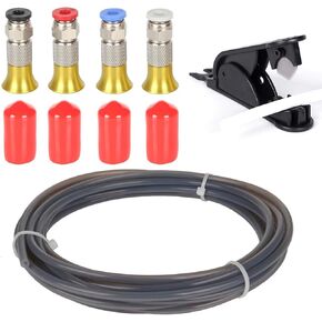 مجموعة أنابيب PTFE فائقة النعومة لمختبر بامبو - أنبوب 4M/13ft 2.5mm ID × 4mm OD مع 4 تركيبات هوائية PC4-M6 مطورة، وأغطية غبار وقاطع - متوافق مع AMS X1/X1C/P1P/P1S/ A1/A1 Mini Gray in Kuwait