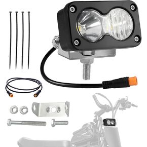 متوافق مع مصباح Ridstar Q20 Ebike الأمامي، 6500K 20W إضاءة LED مقاومة للماء فائقة السطوع للدراجة الإلكترونية، 3 دبوس عالمي 12V-60V للدراجة الإلكترونية والدراجات النارية والمركبات ATV in Kuwait