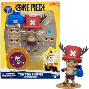 One Piece Tony Tony Chopper 4″ (10 cm) Action Figure with 6 Accessories. Includes Swappable Facial Expressions, Medical Bag, Medical Vial, and Berry Coin Display Base in Kuwait