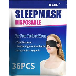 36 Pack Disposable Eye Masks for Sleep, Blackout Blindfolds for Men Women Sleeping Mask Bulk, Soft Blind Fold Night Eye Shade Cover for Travel Games Party in Kuwait