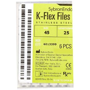 15154 Endo Hand K-Flex File، مستدق 0.02 مم، طول 25 مم، من الفولاذ المقاوم للصدأ، مقاس الطرف #45، أبيض (عبوة من 6 قطع) in Saudi Arabia