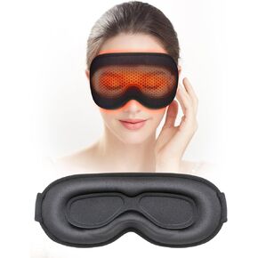 Sleep Mask, EVA BELLE Heated Eye Mask, Electric Sleeping Eye Mask, Warm Eye Compress Mask for Stye Relief, Adjustable Temperature & Timer, Electric Eye Heating Pad for Men Women-Graphene Heating in Saudi Arabia